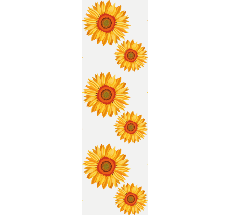 Papier peint floral rangée de tournesols - TenStickers