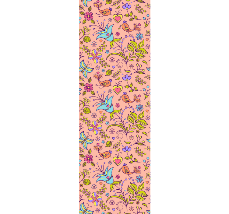 Papier peint ornemental motif d'oiseau floral - TenStickers