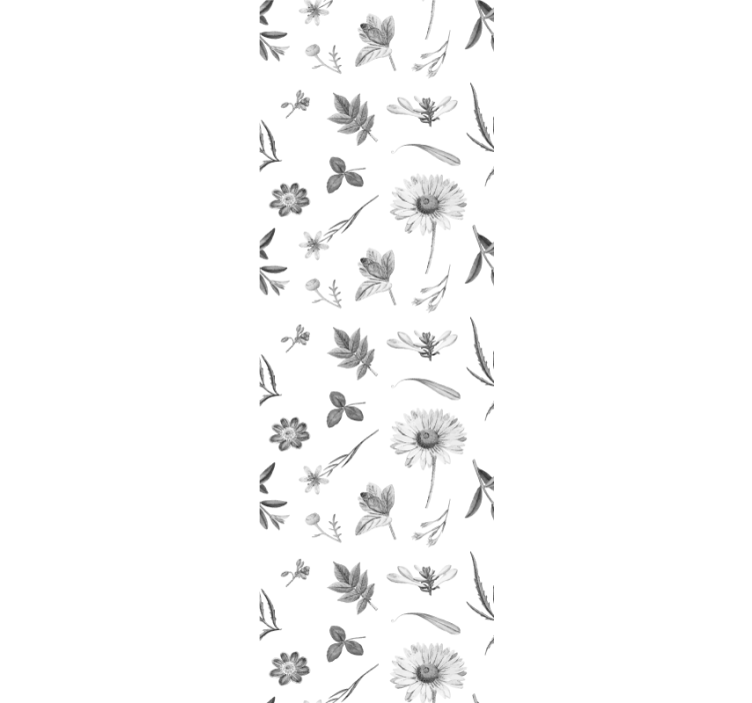 Papier peint floral croquis floraux - TenStickers