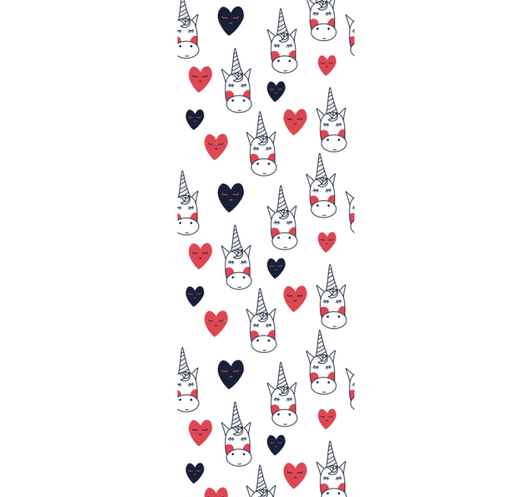 Papier peint art motif coeur licorne - TenStickers