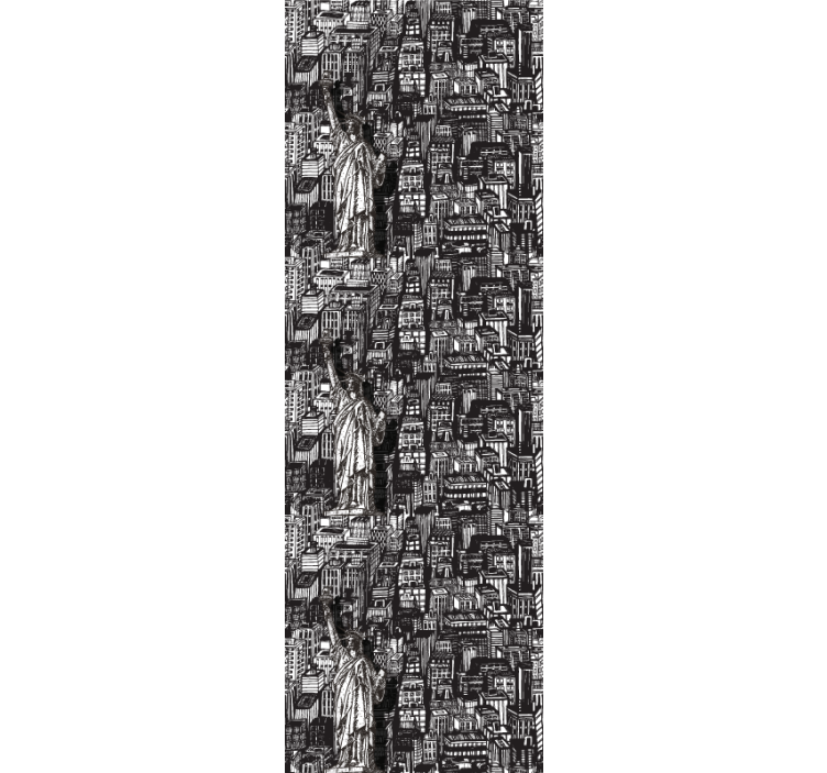 Papier peint ville collage urbain de statues - TenStickers