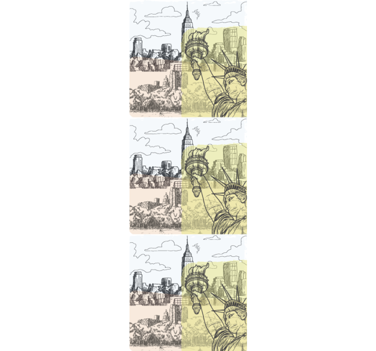 Papier peint ville conception de croquis urbains - TenStickers