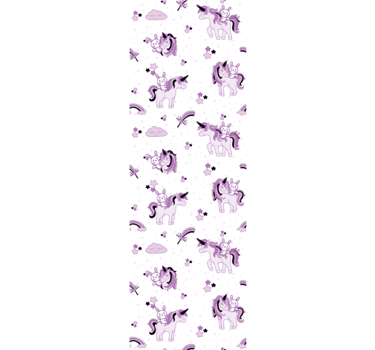 Papier peint chambre bébé scène fantastique de licorne - TenStickers