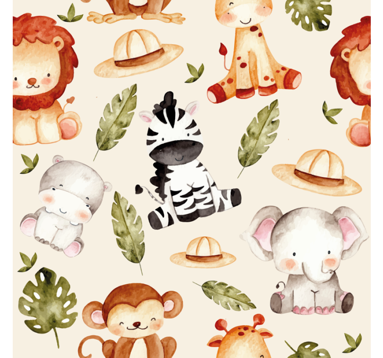 Papier peint animaux compagnons des animaux de safari - TenStickers