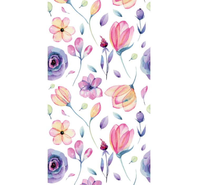 Papier peint floral aquarelle florale - TenStickers
