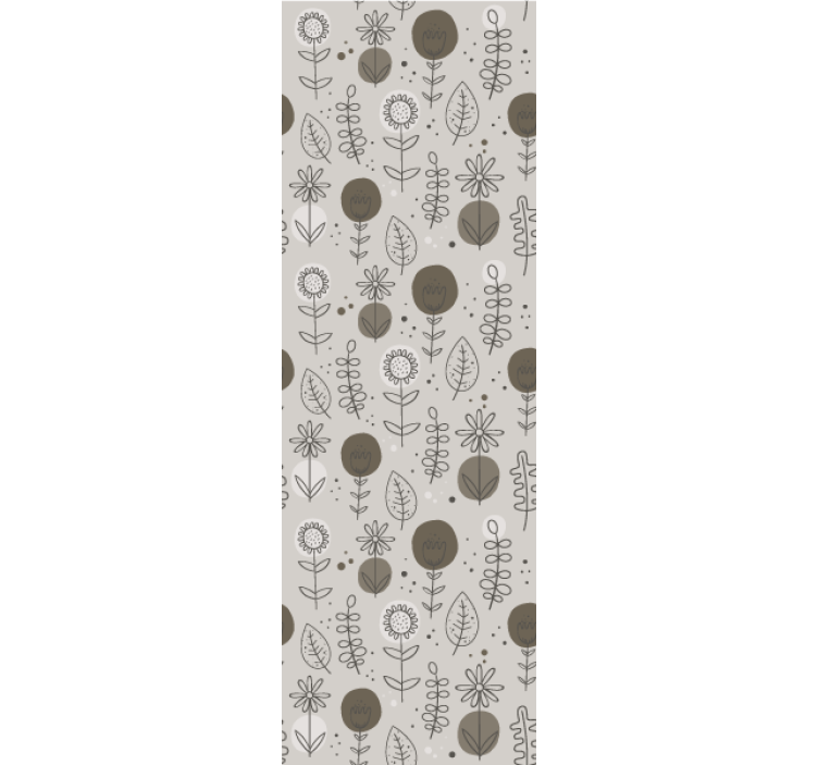Papier peint floral motifs de croquis floraux - TenStickers