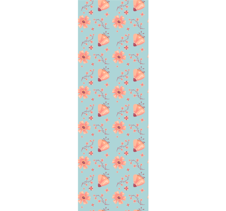 Papier peint floral motif fleuri papillon - TenStickers