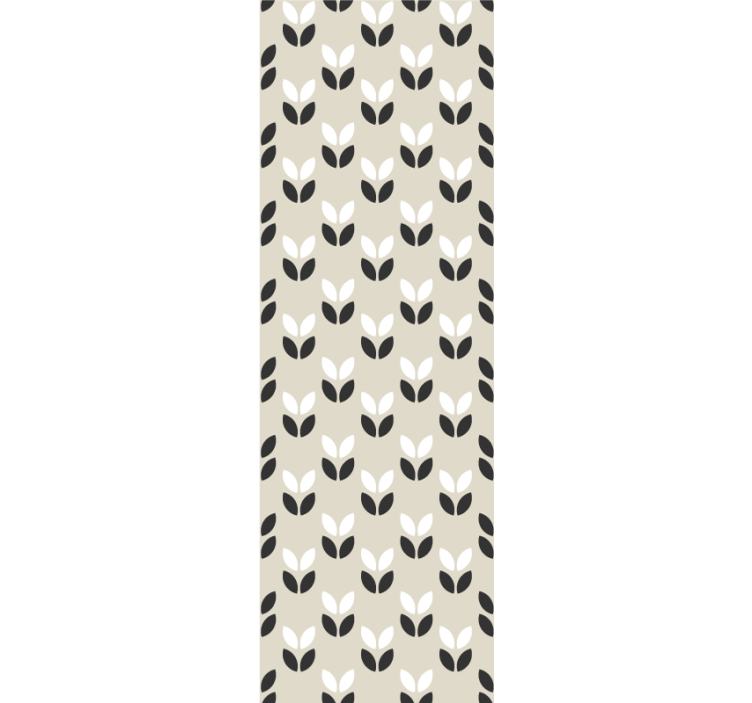 Papier peint géometrique motif de feuille symétrique - TenStickers