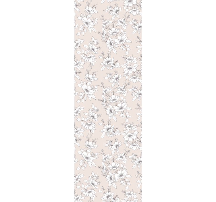 Papier peint floral élégante composition beige - TenStickers