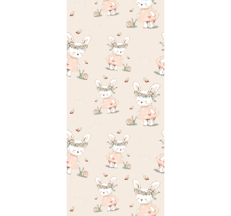 Papier peint chambre bébé motif de lapin mythique - TenStickers