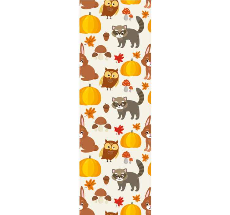 Papier peint animaux motif de faune d'automne - TenStickers