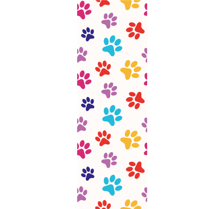 Papier peint chiens motifs de pattes colorés - TenStickers