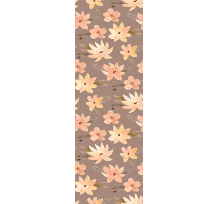 Papier peint floral motif de floraison marron - TenStickers