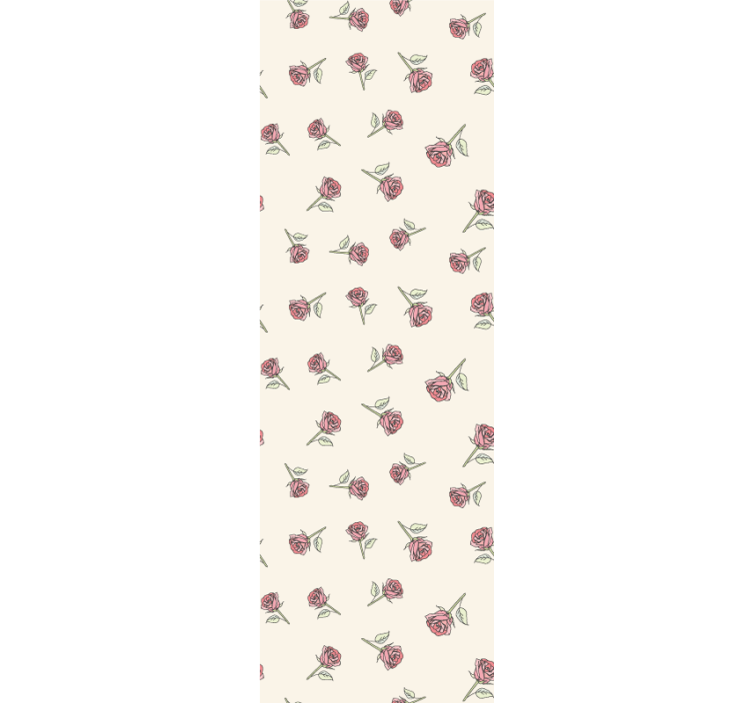 Papier peint floral répétition du motif rose - TenStickers