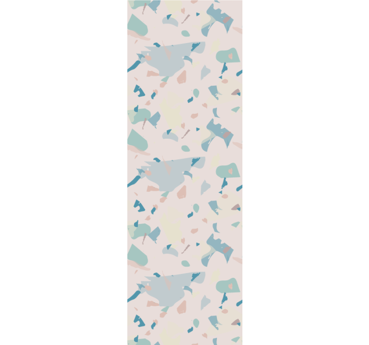 Papier peint abstrait terrazzo bleu et beige - TenStickers