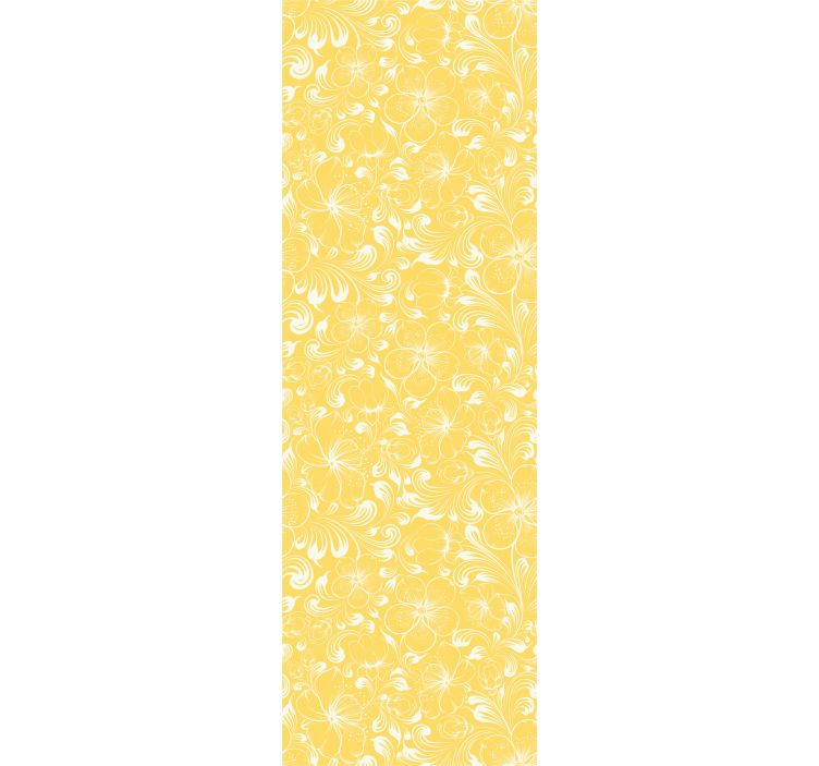 Papier peint floral motif jaune vif - TenStickers