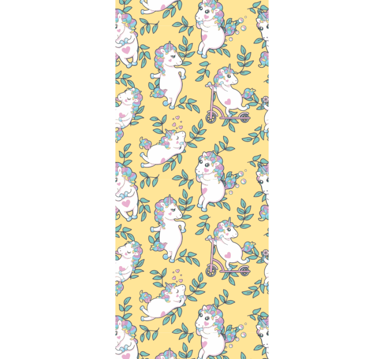Papier peint animaux licornes jouant - TenStickers