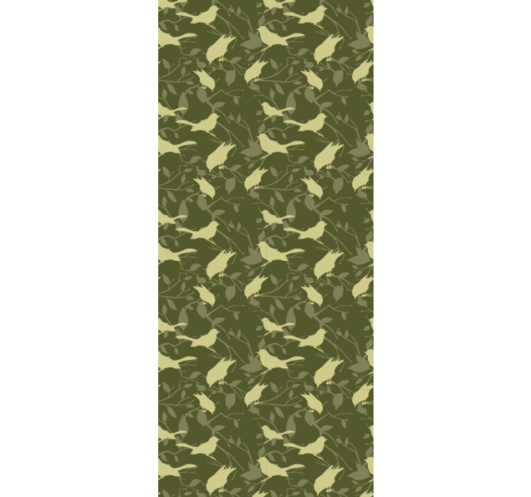 Papier peint oiseaux modèle simple vert - TenStickers