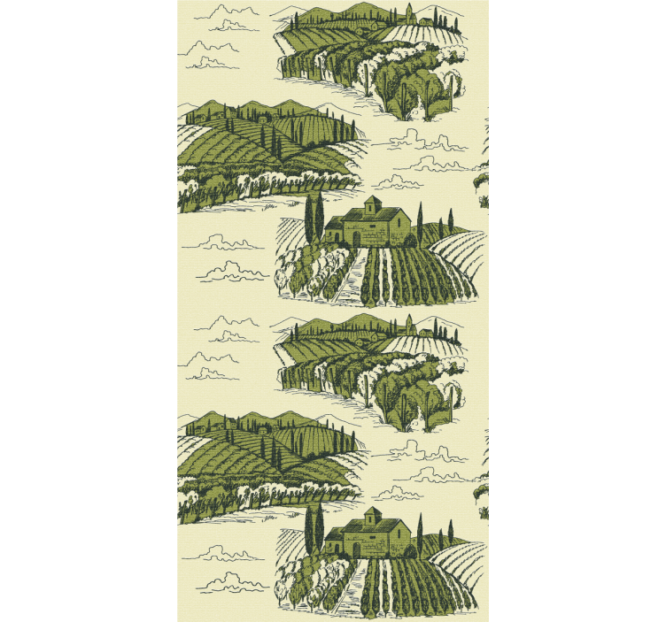 Papier peint nature paysage de vignoble - TenStickers