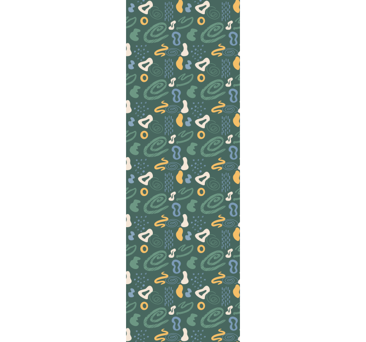 Papier peint géometrique motif de formes courbes - TenStickers