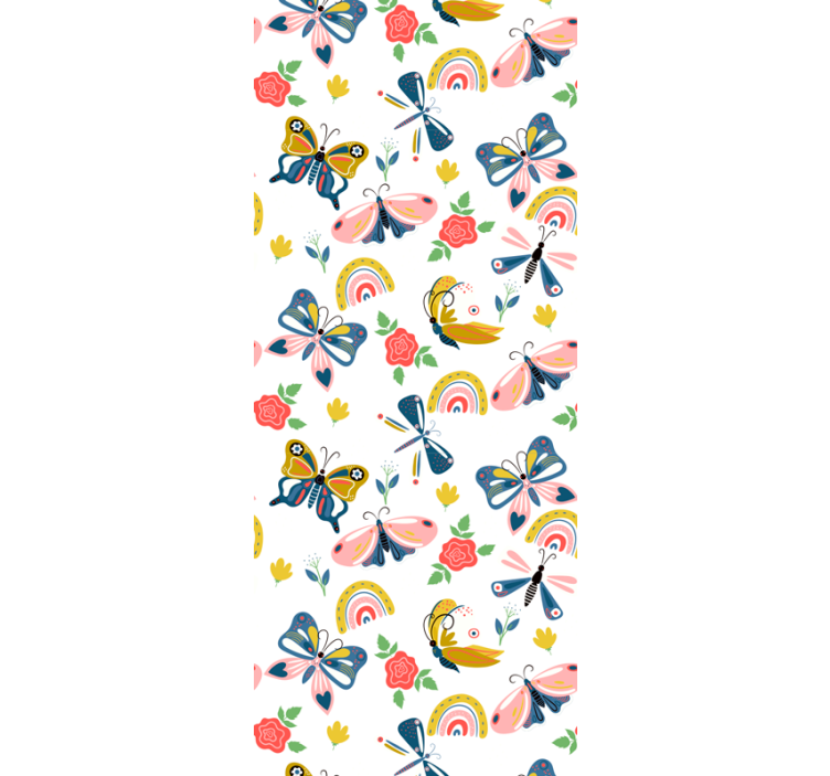 Papier peint papillon motif de nature fantaisiste - TenStickers