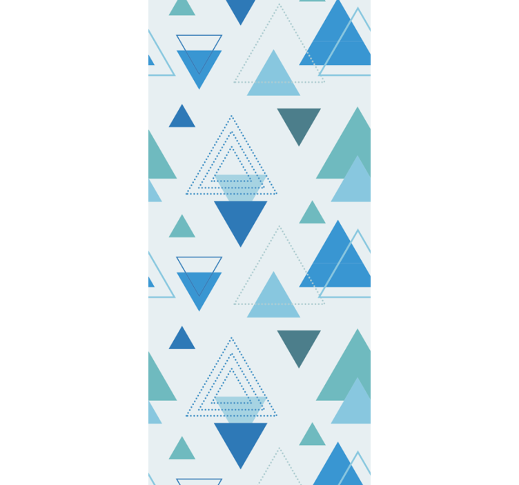 Papier peint triangles formes modernes bleues - TenStickers