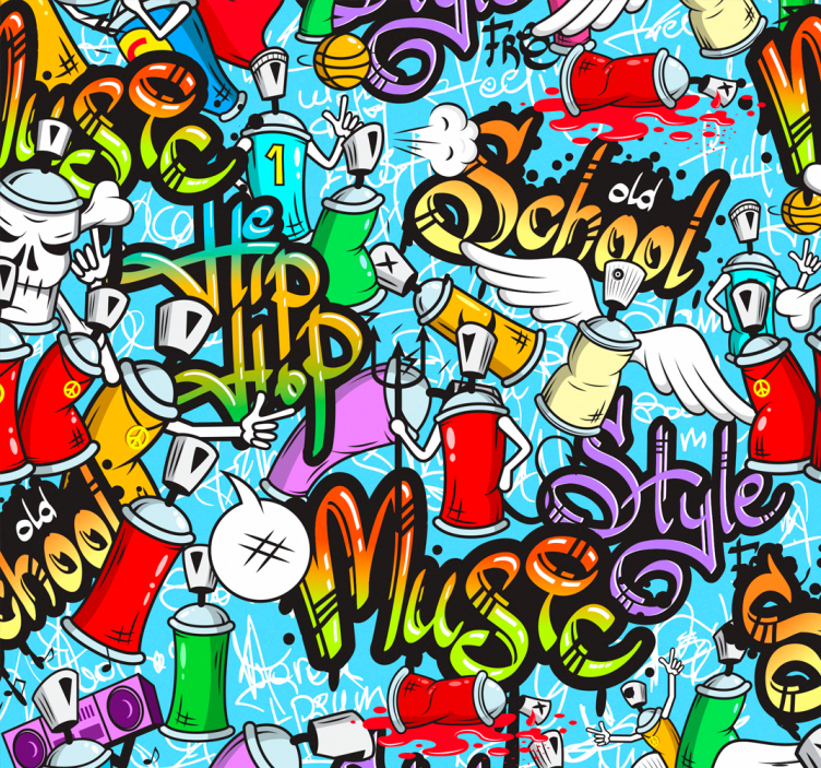 Papier peint chambre ado culture hip-hop graffiti urbain - TenStickers