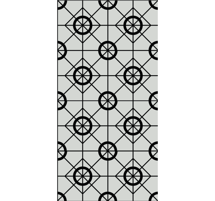 Papier peint carrelage motif géométrique noir - TenStickers