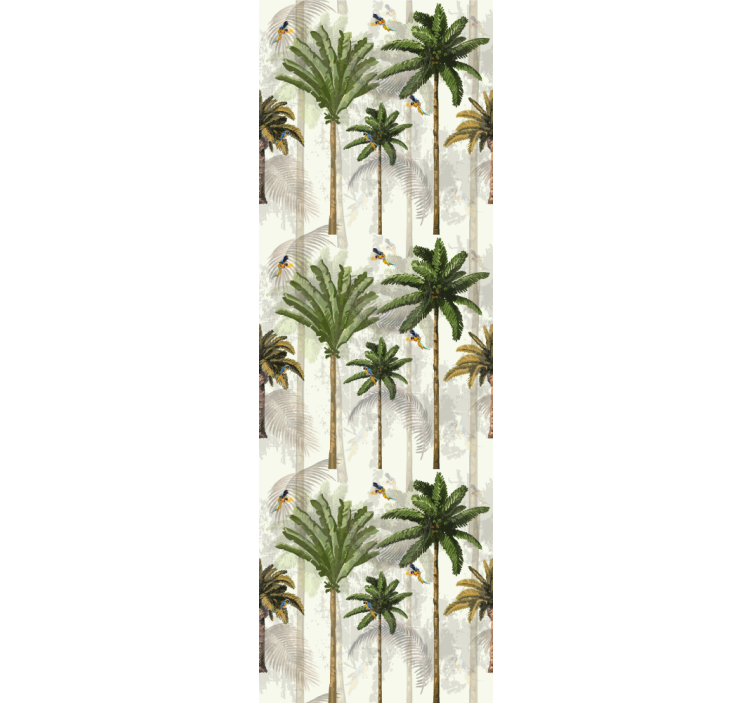 Papier peint jungle motif palmier beige - TenStickers