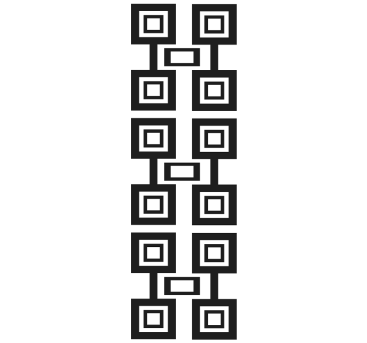 Papier peint géometrique disposition carrée noire et blanche - TenStickers