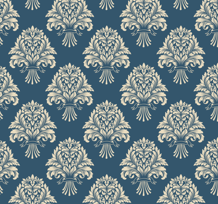 Papier peint baroque motif fleuri ancien - TenStickers