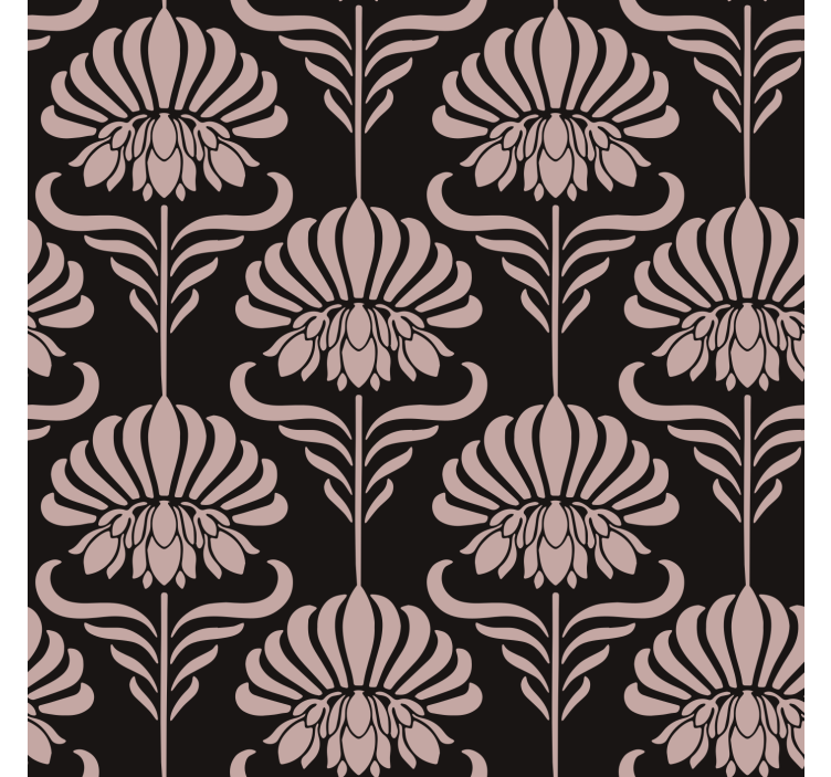 Papier peint motif art nouveau style floral - TenStickers
