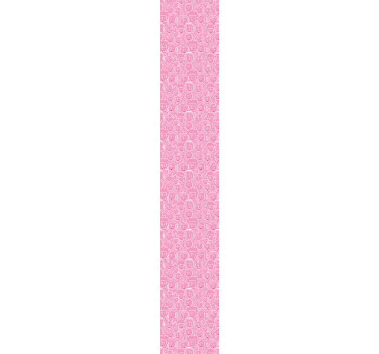 Papier peint rose motif visages de filles - TenStickers