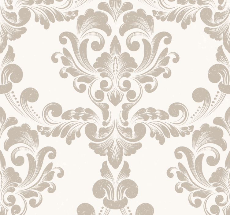 Papier peint baroque beige classique Damassé - TenStickers