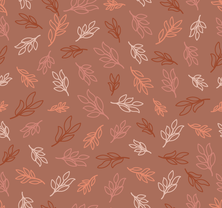 Papier peint terracotta feuilles minimalistes - TenStickers