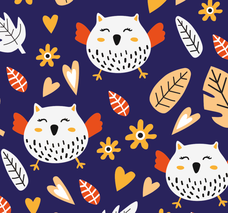 Papier peint oiseaux motif de hibou nature - TenStickers