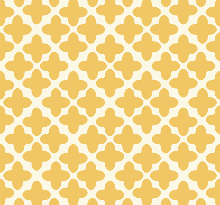 Papier peint jaune motif arabesque - TenStickers