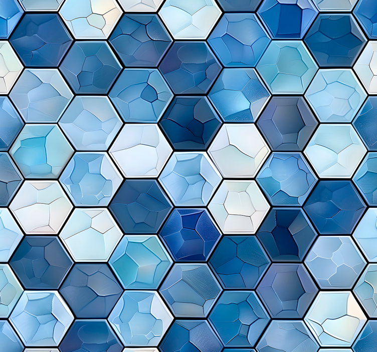 Papier peint bureau motif hexagones bleus - TenStickers