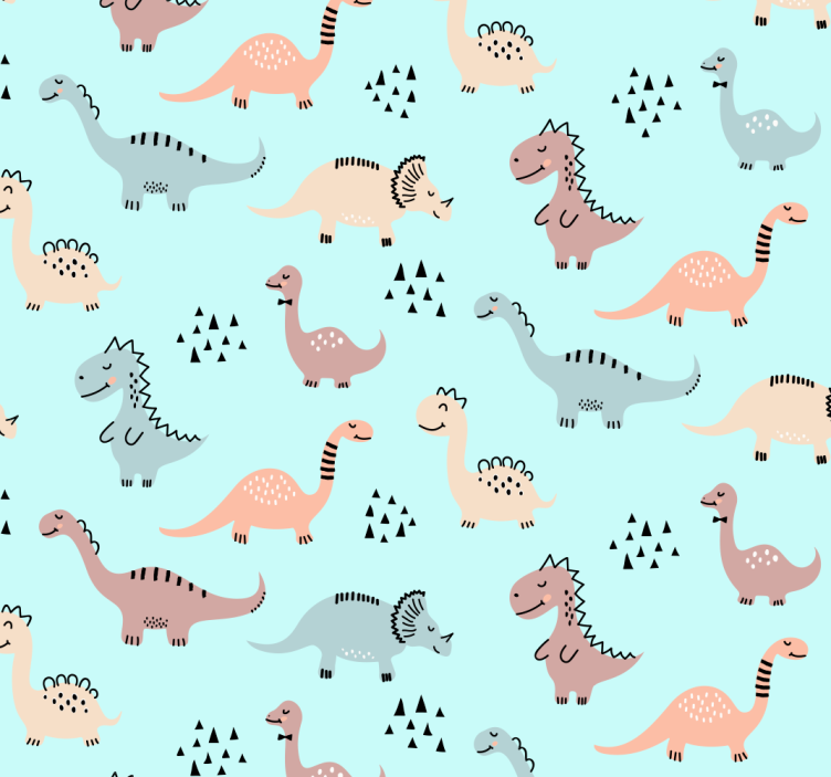 Papier peint dinosaure dessin minimaliste - TenStickers