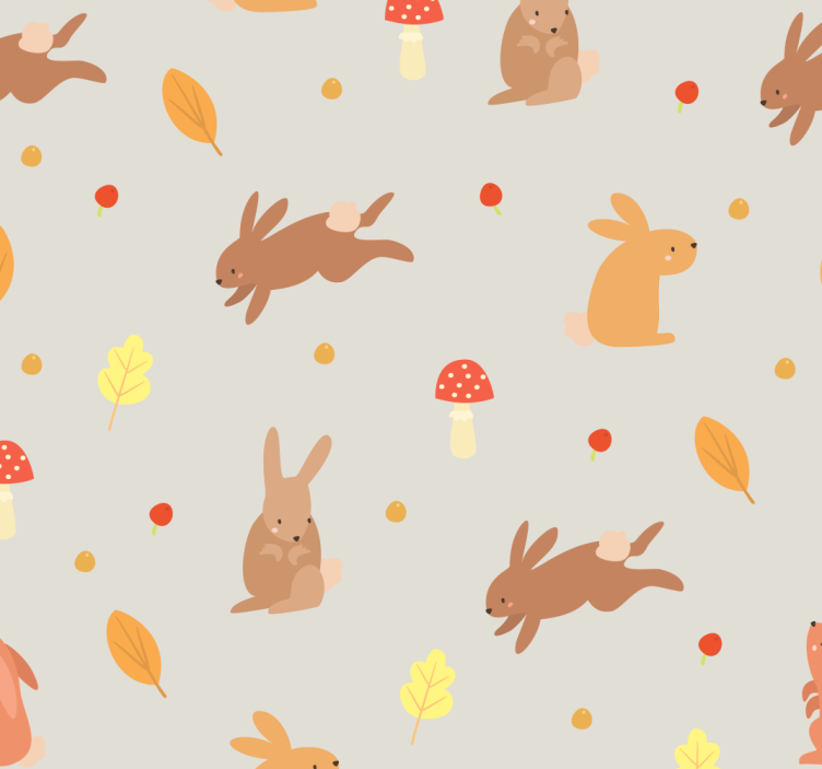 Papier peint animaux motif de lapin - TenStickers