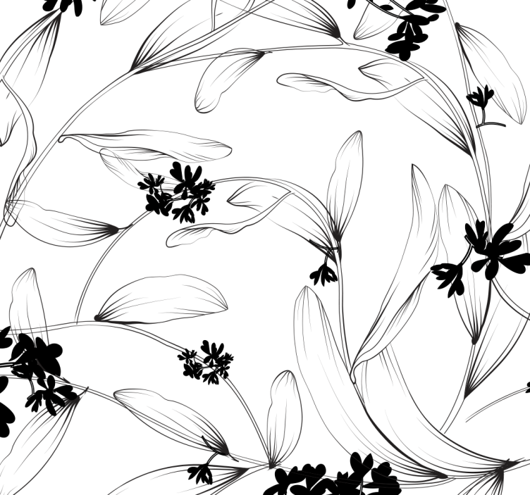 Papier peint fleurs motif floral en grappe - TenStickers