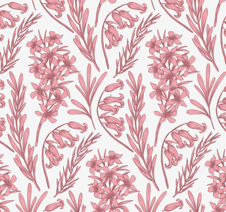 Papier peint floral illustration florale lavande - TenStickers