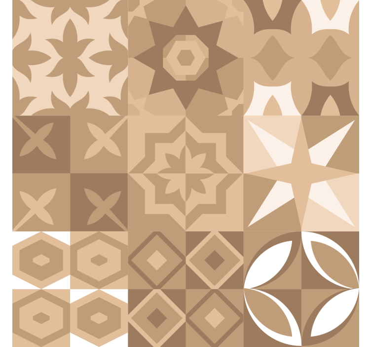 Papier peint carrelage beige motifs modernes - TenStickers