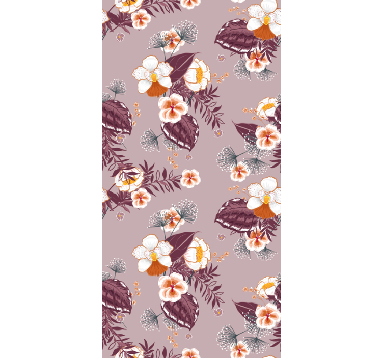 Papier peint floral motif orchidée florale - TenStickers