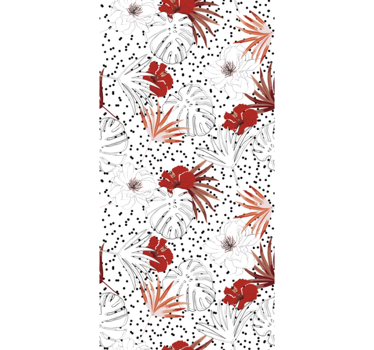 Papier peint fleurs conception botanique tropicale - TenStickers
