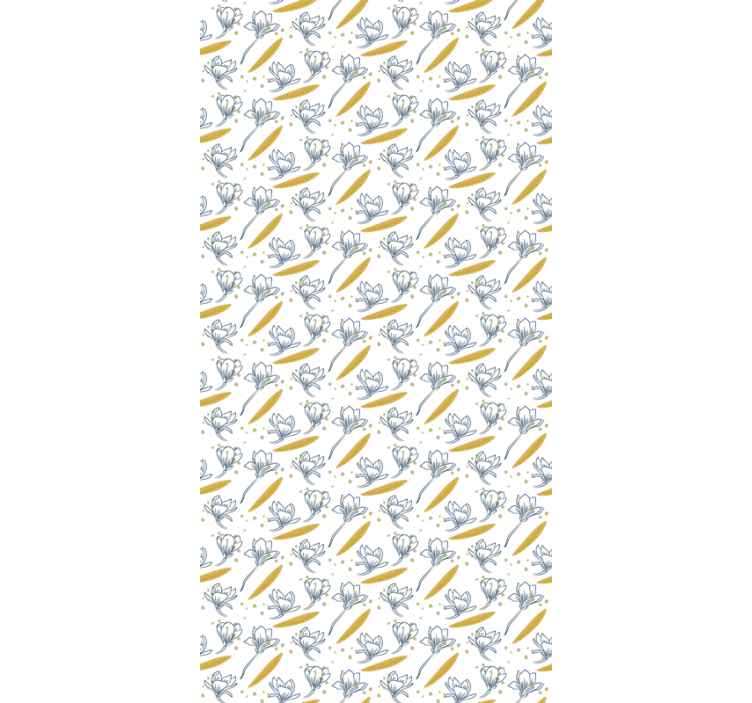 Papier peint feuilles fleurs et feuilles volantes - TenStickers