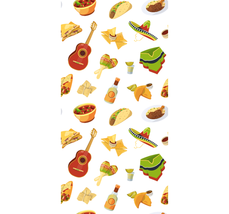 Papier peint rayé motifs de cuisine mexicaine - TenStickers