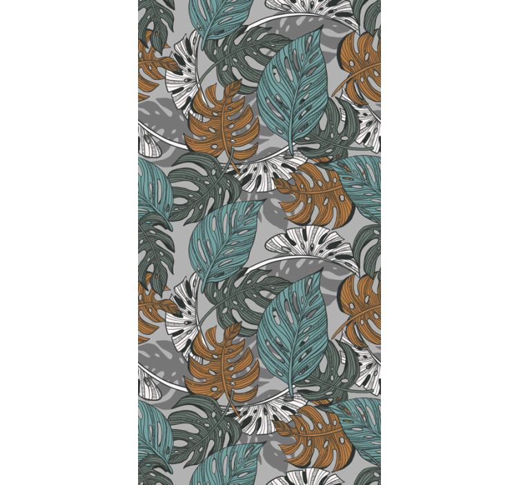Papier peint feuilles paysage tropical - TenStickers