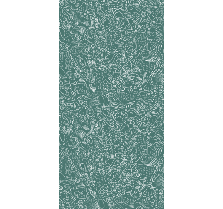 Papier peint animaux vie marine verte - TenStickers