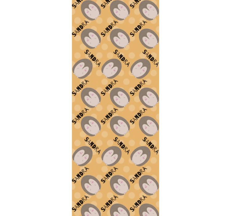 Papier peint chambre bébé modèle de hérisson personnalisé - TenStickers